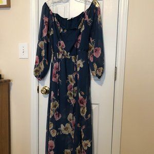 Peace Love on/off shoulder dress